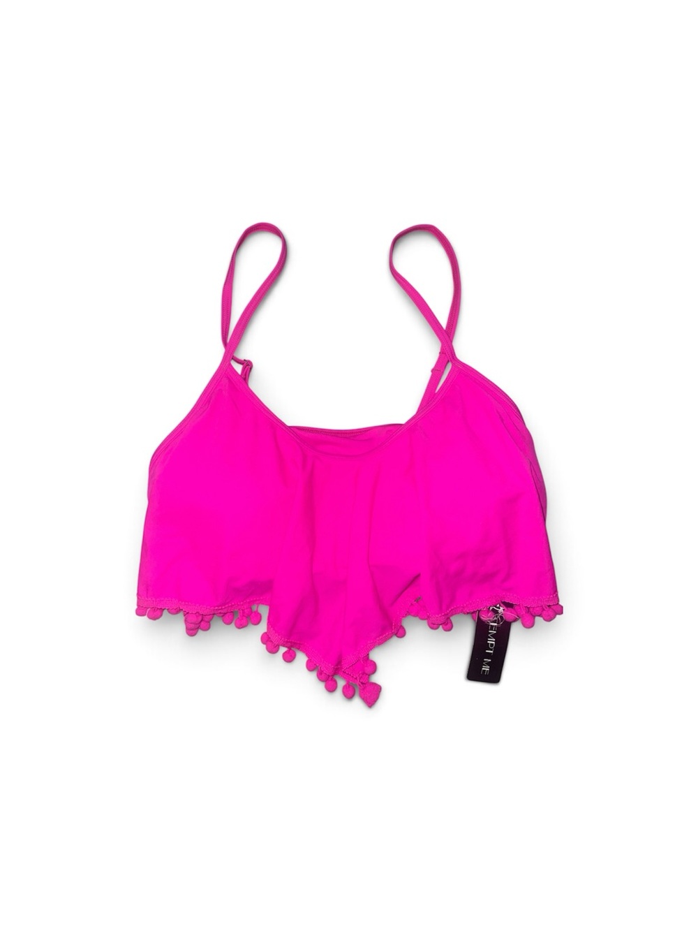 Flirty Hot Pink Pom-Pom Bikini Top - Women